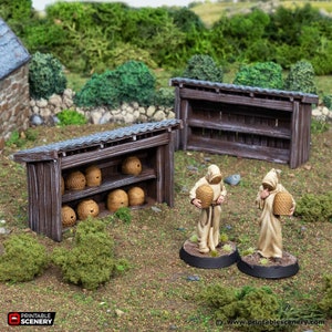 dnd Beekeepers and Beehives Bee Farmer King and Country Village Medieval Crop Farm Castle Tabletop Scatter Terrain RPG Dungeons and Dragons