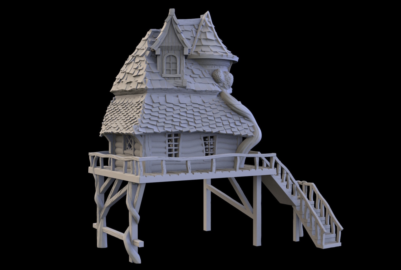 Dnd Timber Stilts Tree House Gnome Druid Fantasy Forest - 28mm Scatter ...