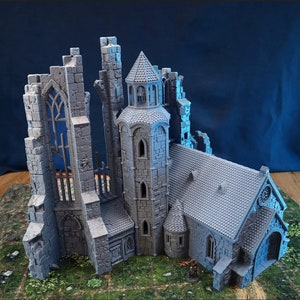 dnd Large Rebuilt Cathedral from a Ruined Church Tabletop Scatter Terrain City of Tarok RPG Pathfinder D&D Dungeons and Dragons