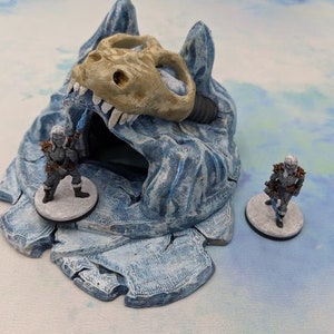 dnd Icy Dragon Skull Cave Entrance Tabletop Terrain Miniature RPG  D&D Dungeons and Dragons