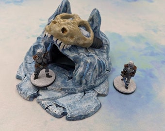 dnd Icy Dragon Skull Cave Entrance Tabletop Terrain Miniature RPG  D&D Dungeons and Dragons