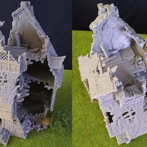 dnd Ruined Medieval House Home City of Tarok Village Terrain Wargaming Games RPG  D&D Dungeons and Dragons