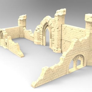 dnd Ruined Cathedral Chapel Church Medieval Town War Ruins Tabletop Scatter Terrain RPG Dungeons and Dragons | Pathfinder Stormguard