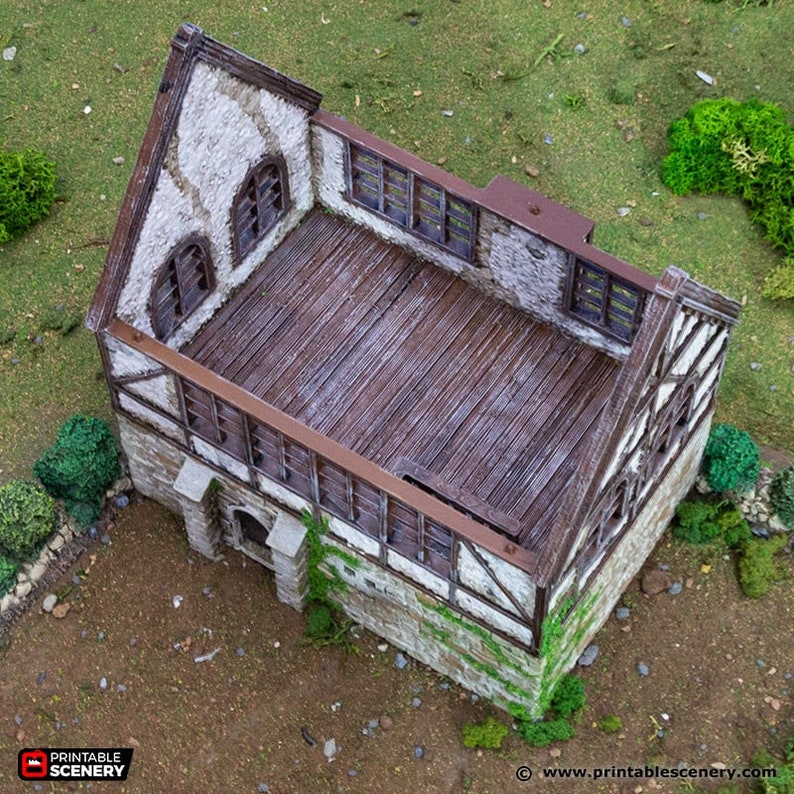 dnd Wattle and Daub Manor Medieval House from King and Country Village Tabletop Scatter Terrain RPG D&D Dungeons and Dragons image 5