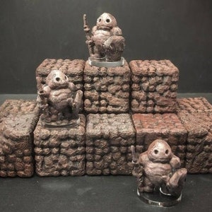 dnd Set of 3 CLOD Dirt SOLDIERS Armies of the Earthenkind Earth Mud Elemental Tabletop Miniatures RPG Pathfinder D&D Dungeons and Dragons