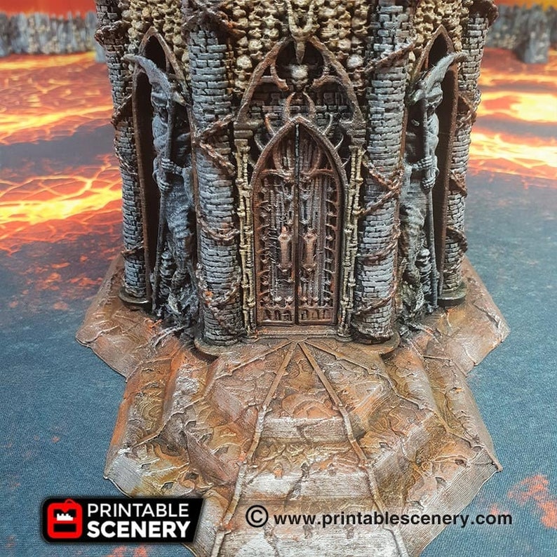Tabletop Hellscape Dnd Temple of the Damned Skull Hellscape Tower Dark Wizard Necromancer ...