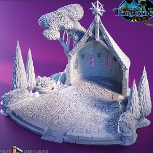 dnd Outdoor Chapel Church Village Town Square Medieval Tabletop Scatter Terrain RPG  D&D Dungeons and Dragons