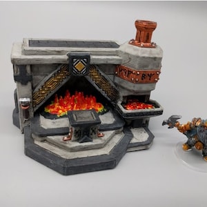 dnd Dwarf Dwarven Forge Blacksmith Shop Weapons and Armor Tabletop Scatter Terrain RPG Pathfinder Dungeons and Dragons