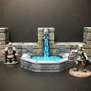 dnd Dwarven Fountain Architecture Stone Carving Tabletop Scatter Village Terrain RPG Pathfinder Dungeons and Dragons Games