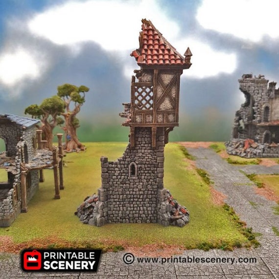 Ruine En Hauteur Pour Tabletop 28mm - Terrain LSDA Pour D&D Pathfinder - Neuf