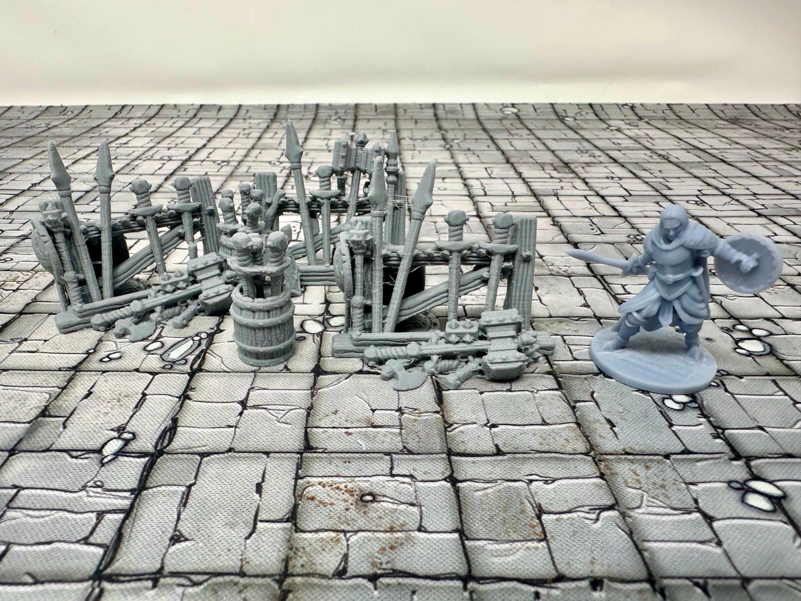 dnd Weapons Racks Battle Artillery War Implements Dragon's Rest RPG Tabletop Scatter Terrain D&D Dungeons and Dragons
