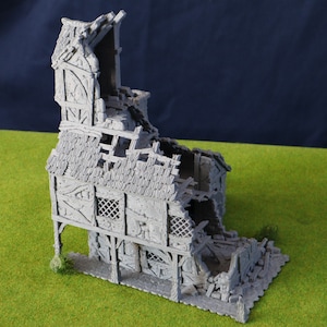 dnd Ruined Medieval Mansion House Home City of Tarok Village Terrain Wargaming Games RPG  D&D Dungeons and Dragons