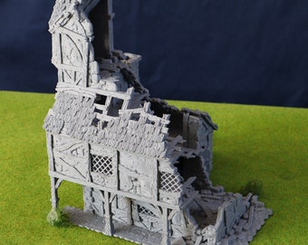 dnd Ruined Medieval Mansion House Home City of Tarok Village Terrain Wargaming Games RPG  D&D Dungeons and Dragons