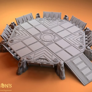 dnd Landing Pad Launch Pad Spaceship Star Cruiser Transport Landing Dragon&#39;s Rest Sci-Fi RPG Tabletop Terrain D&D Dungeons and Dragons