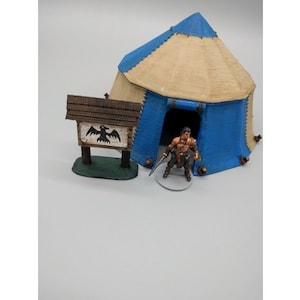 dnd Pavillion Tent Camp Medieval Military Hunting Shelter Campaign Tabletop Scatter Terrain RPG Pathfinder D&D Dungeons and Dragons