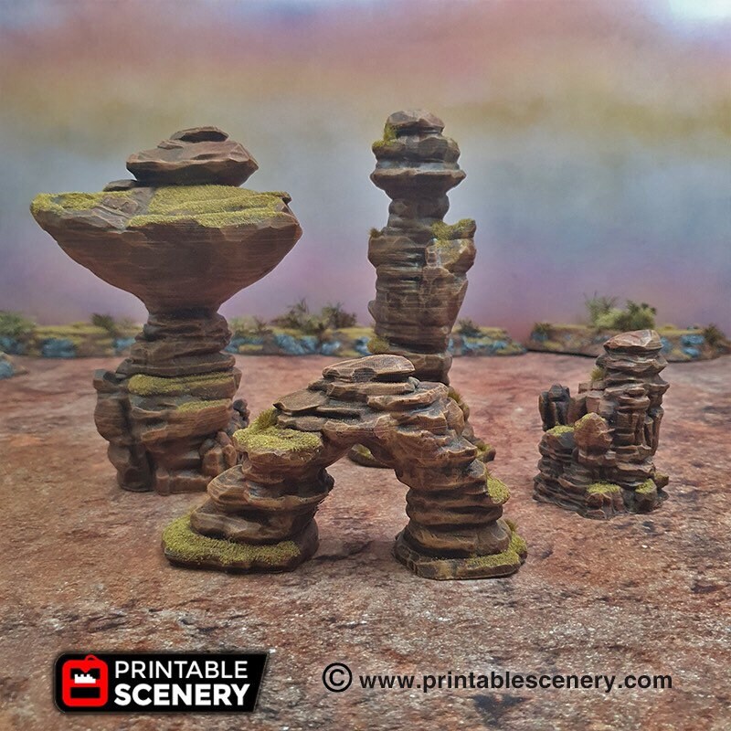 Red Rocks Dnd Dnd Canyon Rocks Desert Cavern Cave Bridge Underdark Tabletop Scatter ...