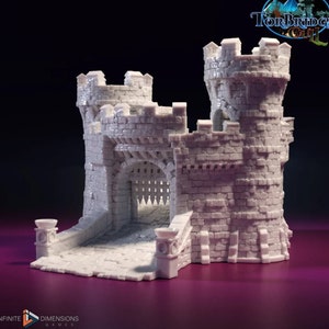 dnd The Barbican Fortified Entrance Medieval Battlements Tabletop Scatter Terrain Torbridge Cull RPG Pathfinder D&D Dungeons and Dragons