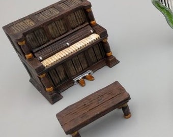 d&nd Piano und Bank Dorf Wirtshaus Tabletop Terrain Miniatur-Rollenspiel D&D Dungeons and Dragons