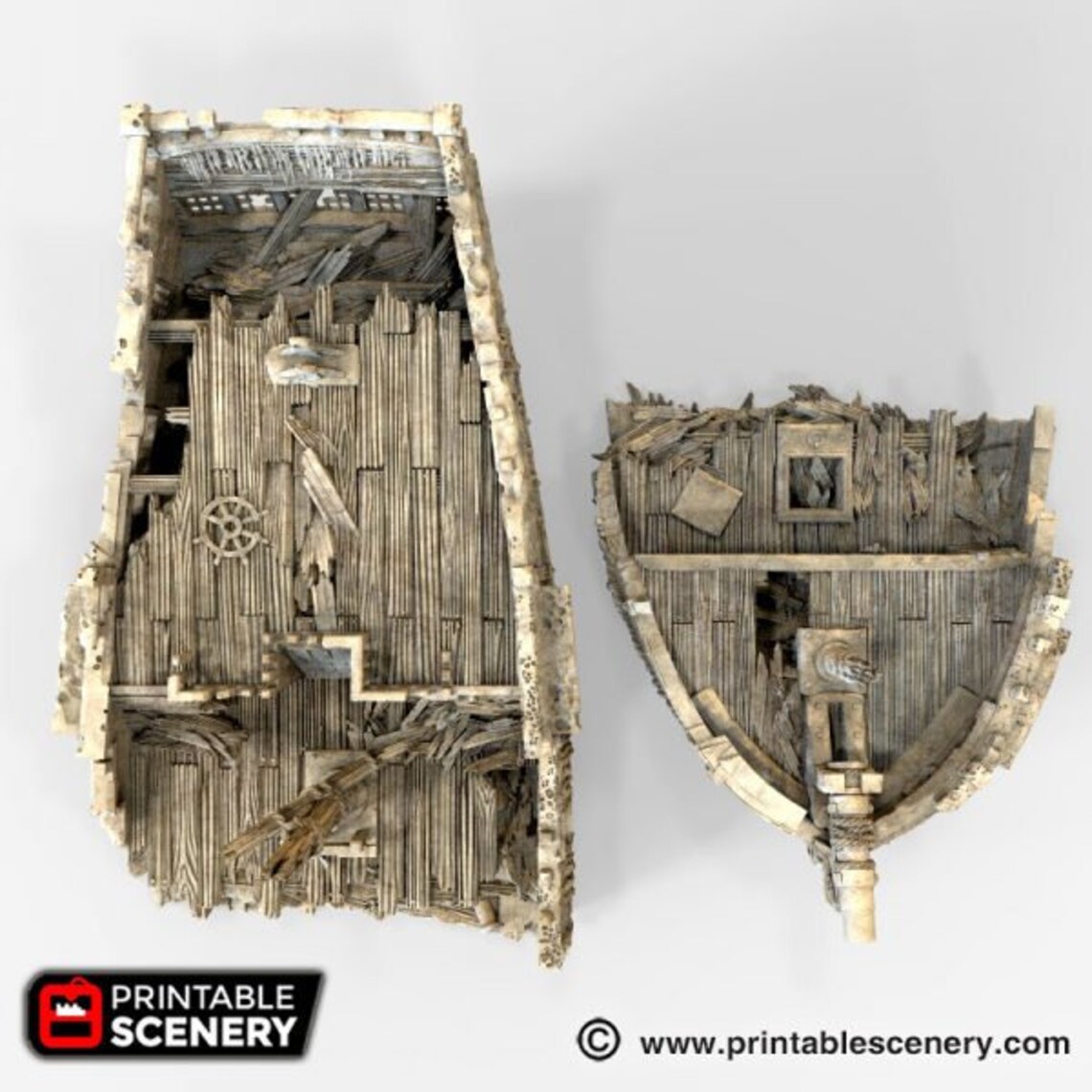 Dnd Shipwreck Wrecked Ship Wargaming Boat Tabletop Scatter Terrain RPG ...
