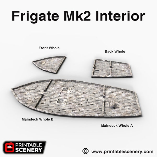 dnd Frigate Mk2 Interior Levels Only Pirate Ship Wargaming Pirate Fleet Boat  Tabletop Terrain RPG Dungeons and Dragons Games