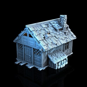 dnd Lumberjack Cottage Hut Forest Home House Farm Village Tabletop Scatter Terrain RPG Dungeons and Dragons Games