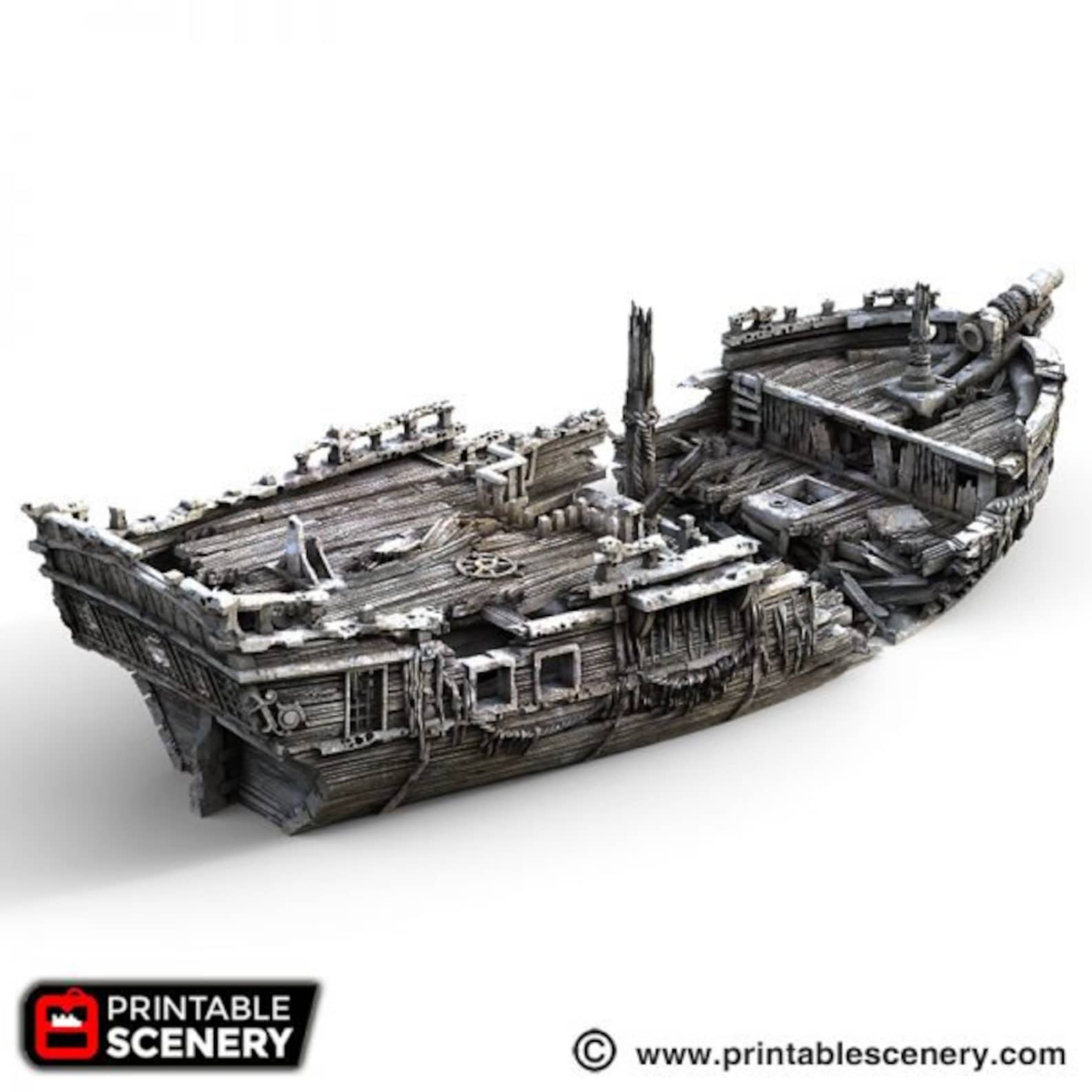 Dnd Shipwreck Wrecked Ship Wargaming Boat Tabletop Scatter Terrain RPG ...