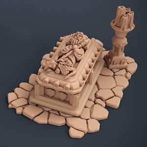 dnd Tomb Coffin Sarcophagus Cemetery Graveyard Mausoleum Burial Grounds Dragon&#39;s Rest RPG Tabletop Terrain Pathfinder Dungeons and Dragons