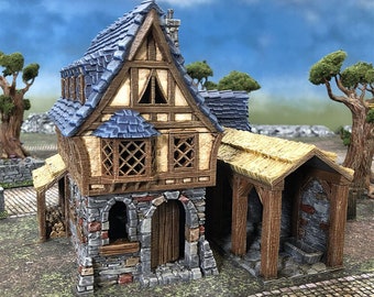 dnd Port Winterdale Tavern  Village Tabletop Scatter Terrain RPG  D&D Dungeons and Dragons