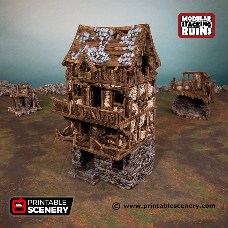 Dnd Murder Row House War Ruins Shadow Fey Tabletop Scatter Terrain RPG ...
