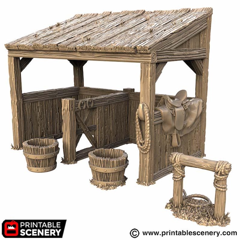 Rpg Stables Dnd Castle Stables Horse Barn Stall Coachhouse Medieval Village RPG ...