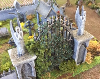 dnd Cemetery Graveyard Gates  Tabletop Scatter Terrain RPG  D&D 28mm Dungeons and Dragons