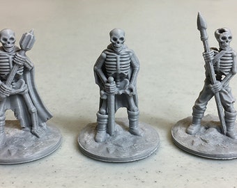 dnd Undead Skeleton Army Soldiers Warriors 28mm Miniature RESIN Set | Wargaming Terrain | Dungeons and Dragons |  | d&d Pathfinder