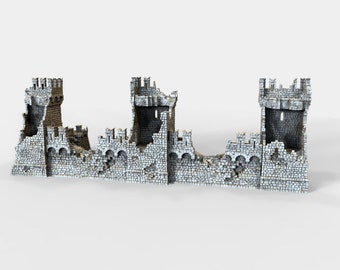 dnd Ruined Port Winterdale Bastion and Ramparts  Castle Tabletop Scatter Terrain RPG  D&D Dungeons and Dragons