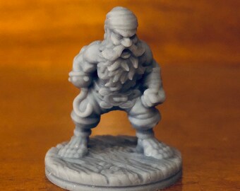 dnd Dwarf Brawler 28mm RESIN Miniature d and d miniatures RPG Dungeons and Dragons Games Dwarf | 28mm Miniature Resin