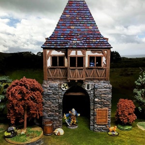 dnd  Medieval Gatehouse Castle Gate Tower Wightwood Abbey Tabletop Scatter Terrain Miniature RPG  D&D Dungeons and Dragons