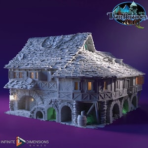 dnd The Falcon Arm&#39;s Tavern Inn Pub Hostel Torbridge Cull Village Tabletop Scatter Terrain RPG D&D Pathfinder RPG Dungeons and Dragons