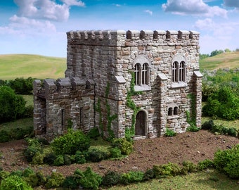 dnd Norman Square Keep Castle from King and Country Village Tabletop Scatter Terrain RPG  D&D Dungeons and Dragons