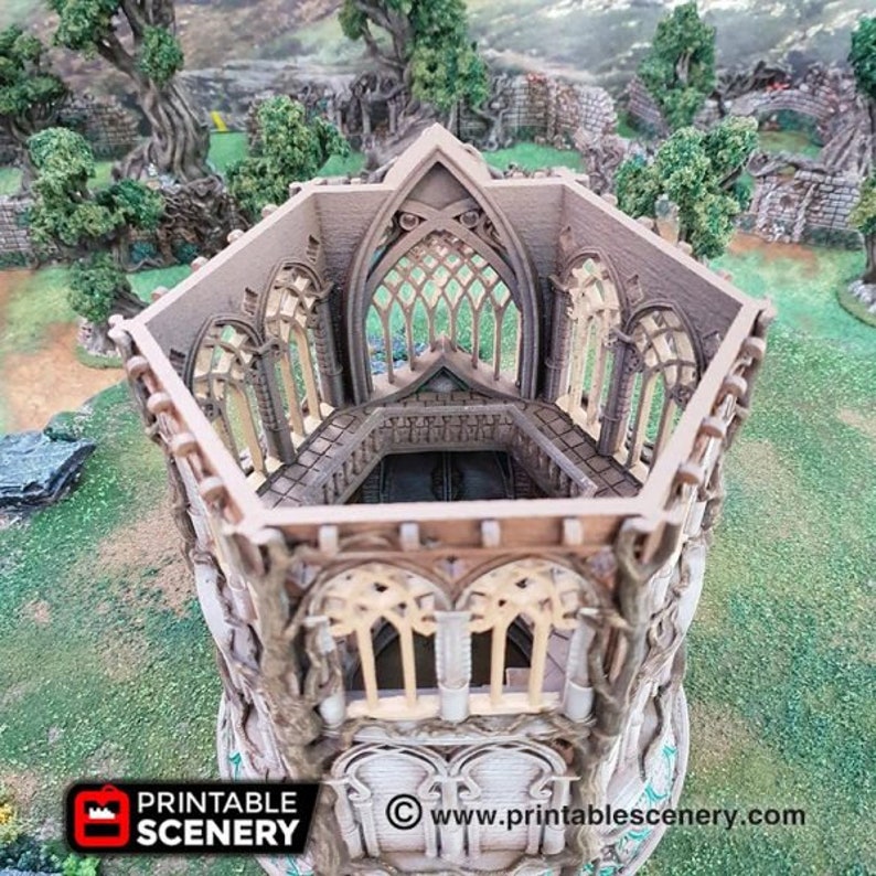 dnd Elven Library of Ithillia Tabletop Fantasy Scatter Terrain RPG D&D Dungeons and Dragons Elf Miniature image 6