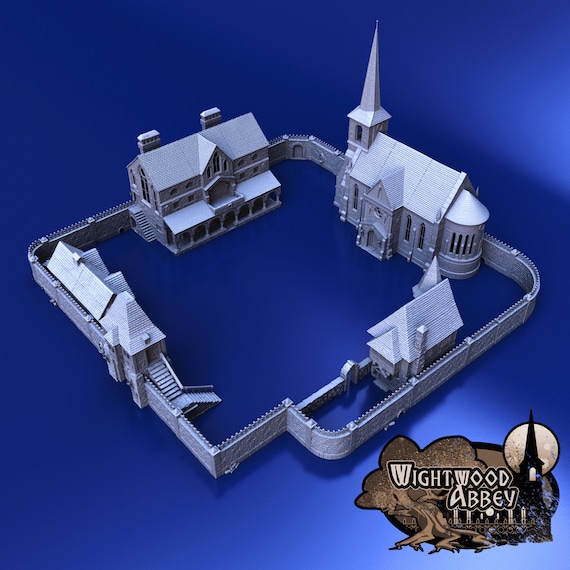 dnd Scriptorium Monastery Tabletop Scatter Terrain Wightwood Abbey RPG Warhammer D/&D Dungeons and Dragons Wargaming RPG Games