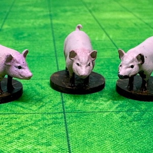 dnd Pig Set Farm Livestock Animals Piglet Boar Tabletop Village Terrain RESIN Miniature RPG Pathfinder D&D Dungeons and Dragons