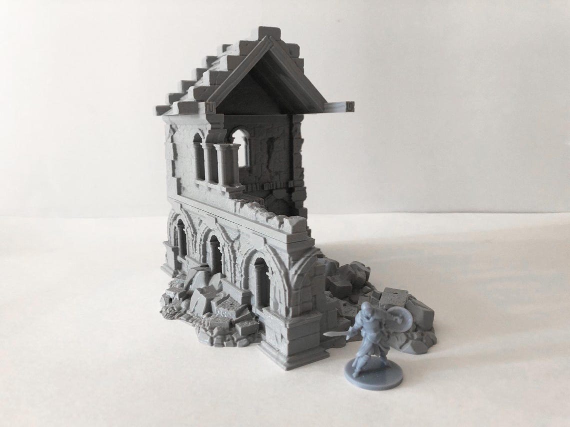 Dnd Modular Ruined Home Version 2 Medieval Tabletop Scatter Terrain RPG ...