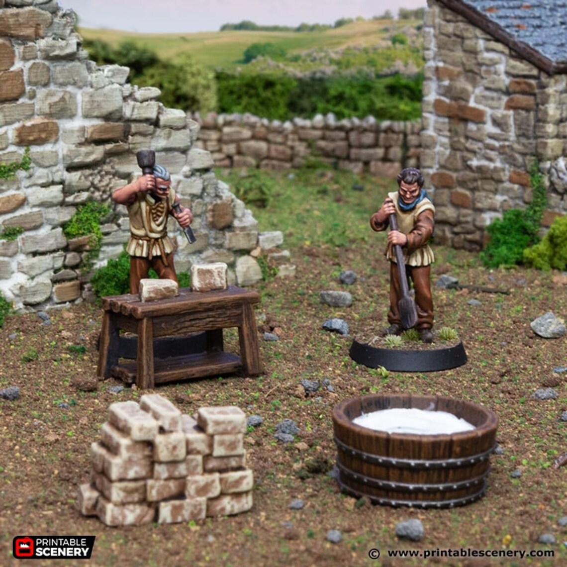 Dnd Stone Mason Workman Set With Tools From King and Country Etsy