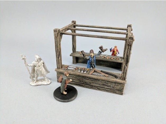 28mm Market Stalls Compatible with Gangs of Rome, D&D 