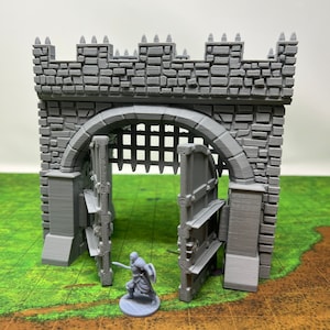 dnd Winterdale Castle Gatehouse Gate  Tabletop Scatter Terrain RPG  D&D 28mm Dungeons and Dragons