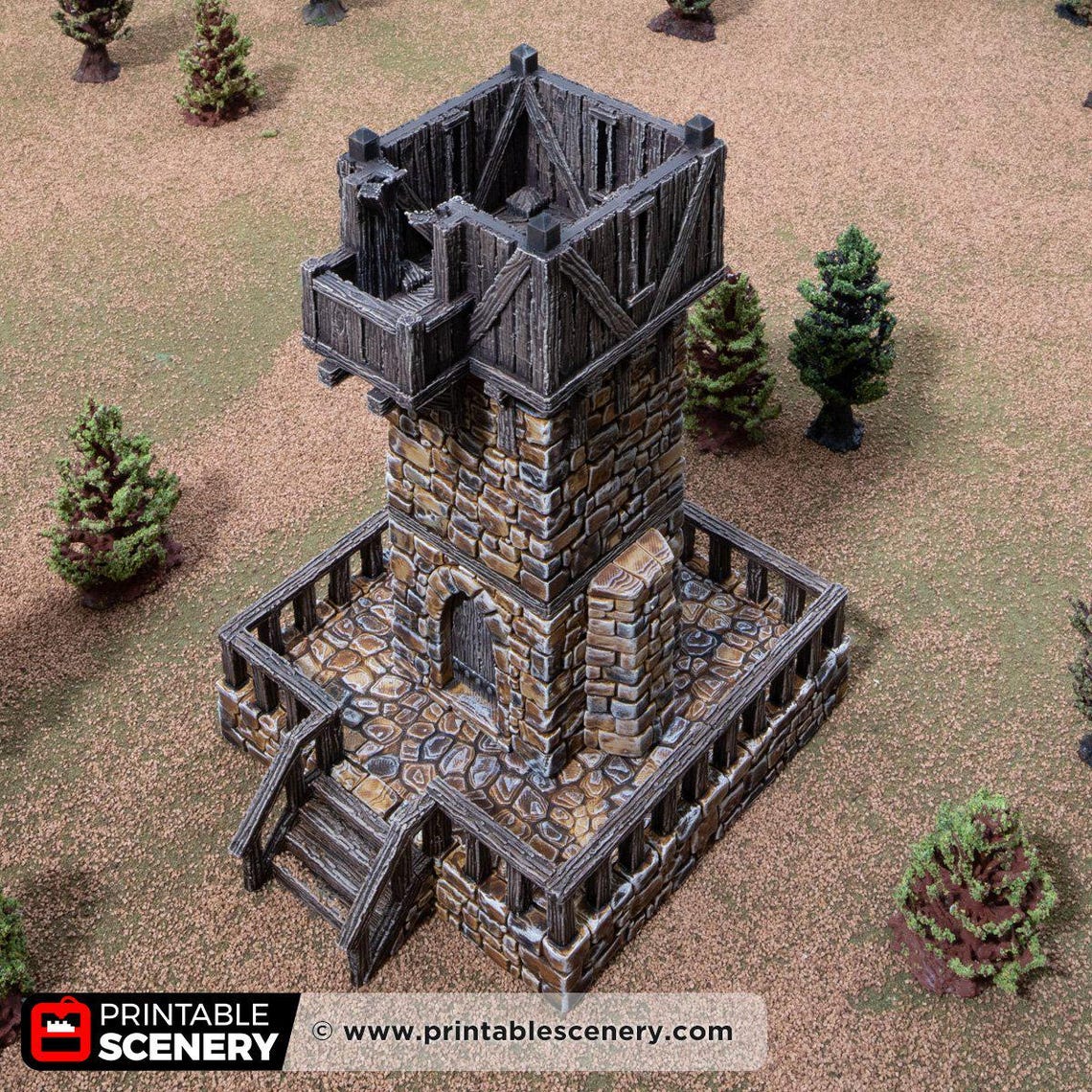 Dnd Hex Milbury Tower Bastion Turret Castle Medieval Village RPG ...