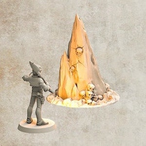 dnd Lava Fire Horn Underdark Statue Ruins 28mm Underground Cave Scatter Terrain RPG  D&D Dungeons and Dragons Wargaming RPG Games