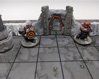 dnd Dark Dwarf Door Tabletop Miniature Terrain RPG  D&D Dungeons and Dragons | 28mm Miniature Dwarf