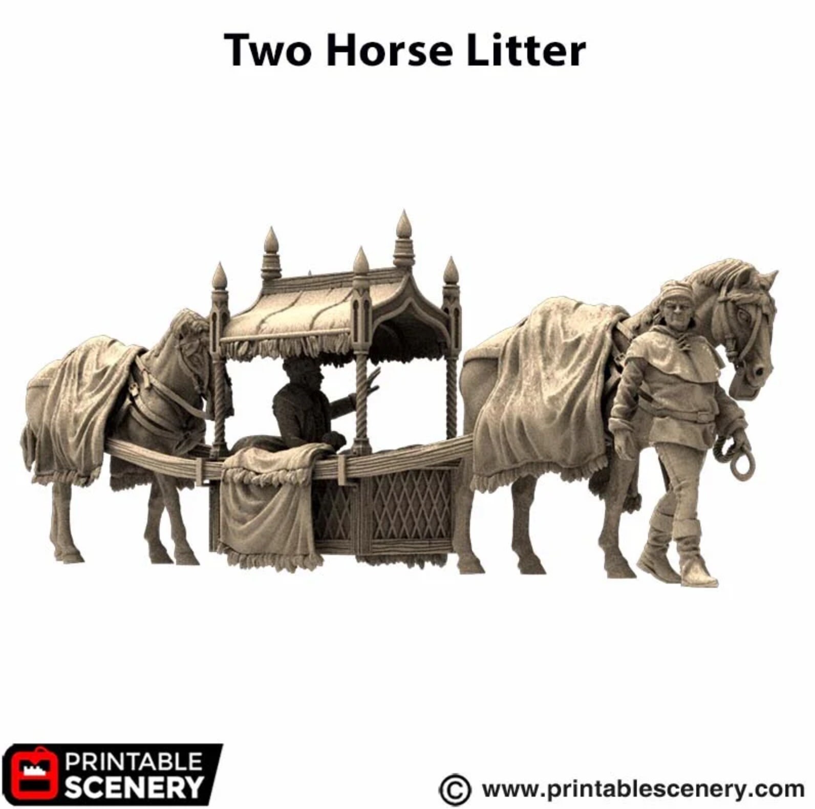 Dnd RESIN Two Horse Litter Nobleman Carriage From King and Etsy