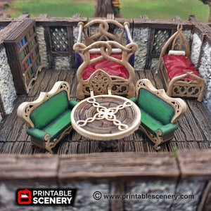 dnd Elegant Furniture Set Castle Palace Mansion House Elven Tabletop Scatter Terrain RPG  D&D Dungeons and Dragons