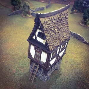 dnd Bridge Cottage Medieval Peasant Home House Port Winterdale Village Tabletop Scatter Terrain RPG  D&D Dungeons and Dragons